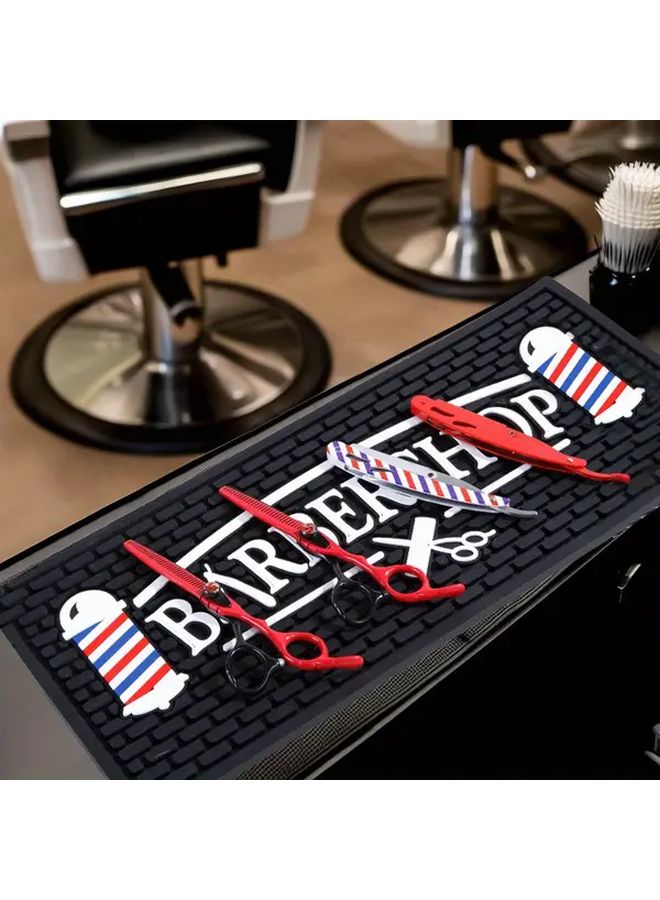 Non Slip Hairdressing Mat Black Cushioned Workspace Pad For Salon And Home Barbers - Image 1